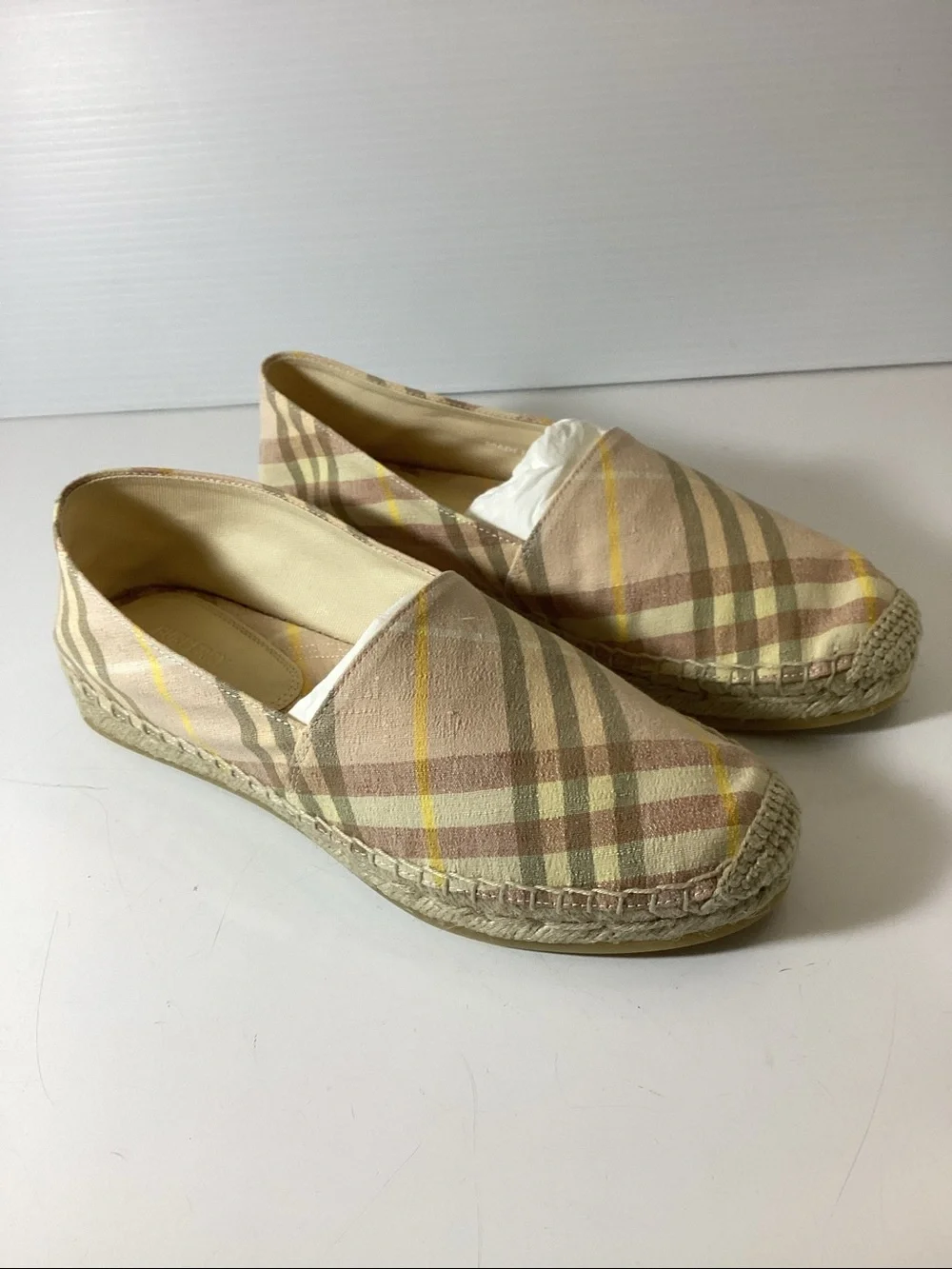 Burberry Women's Mews Check Espadrille Flats